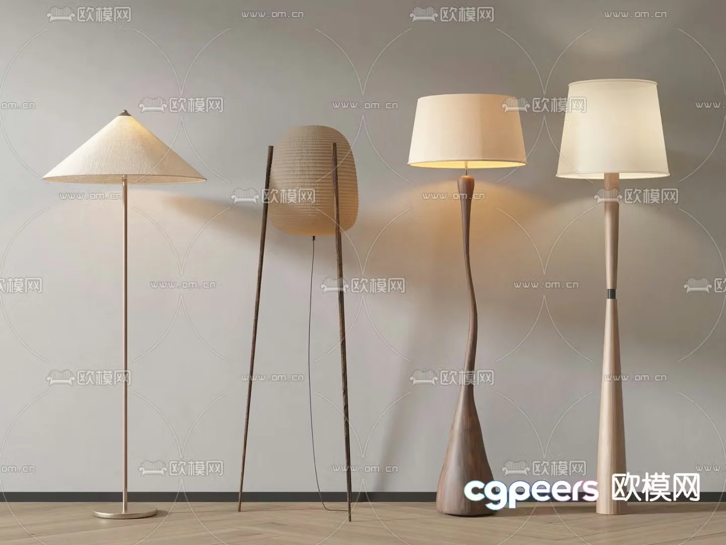 Wabi-sabi floor lamp artistic lamp 3d model