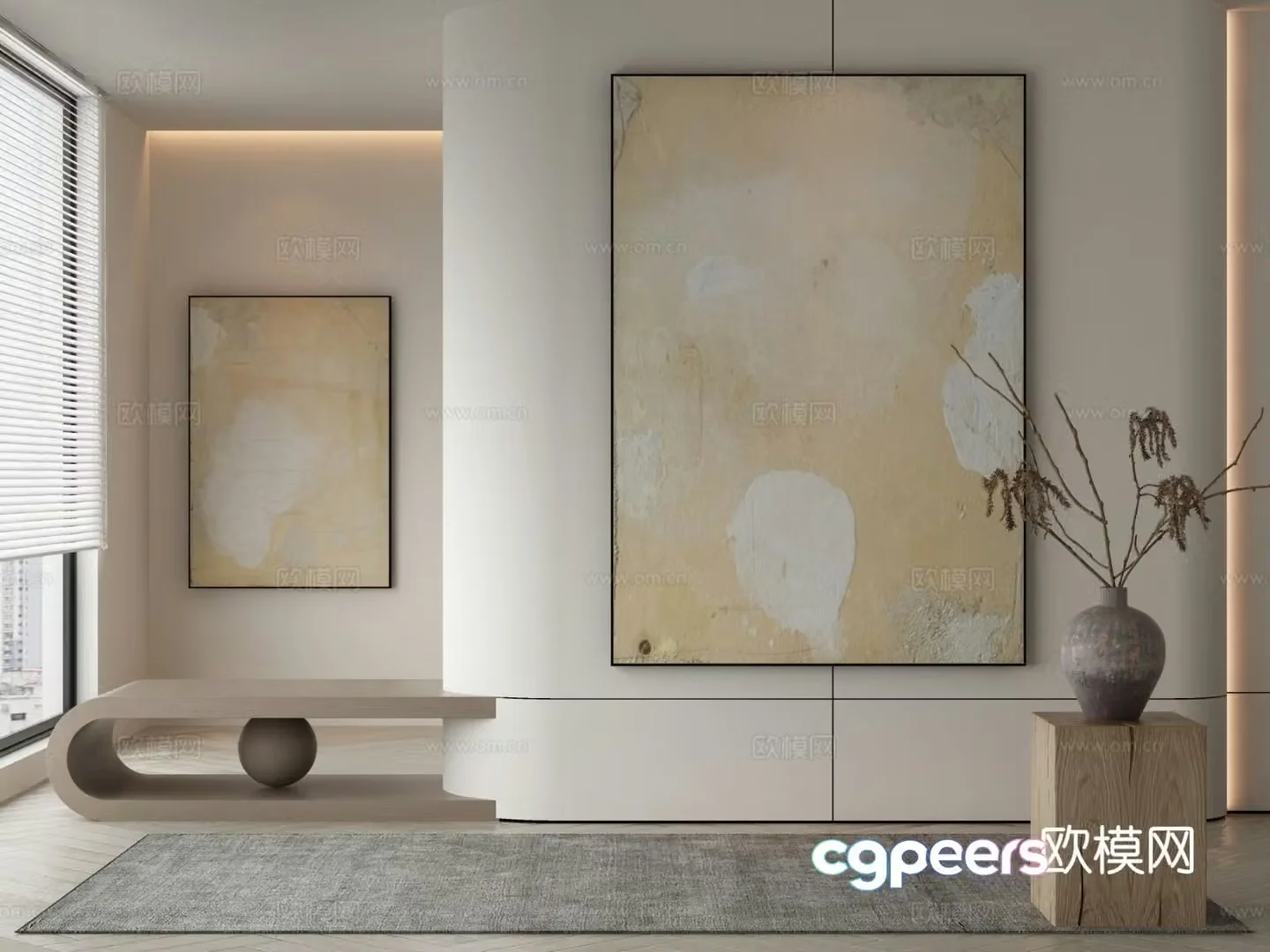 Modern decorative painting abstract hanging painting 3d model