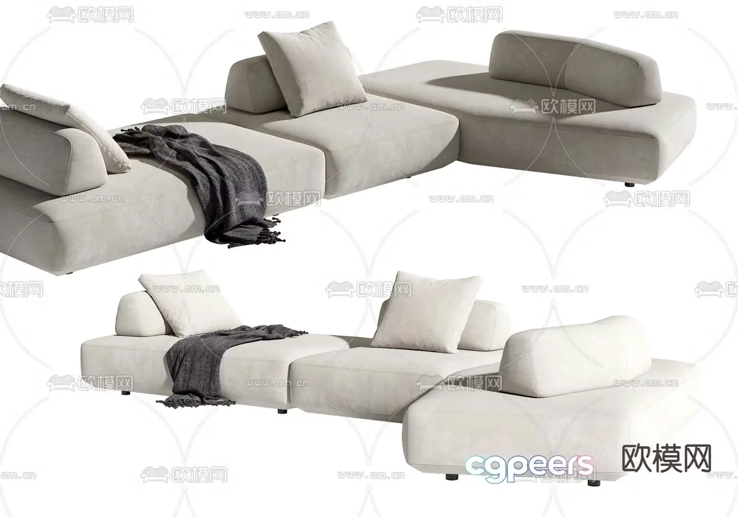 Corner sofa multi-person sofa 3d model
