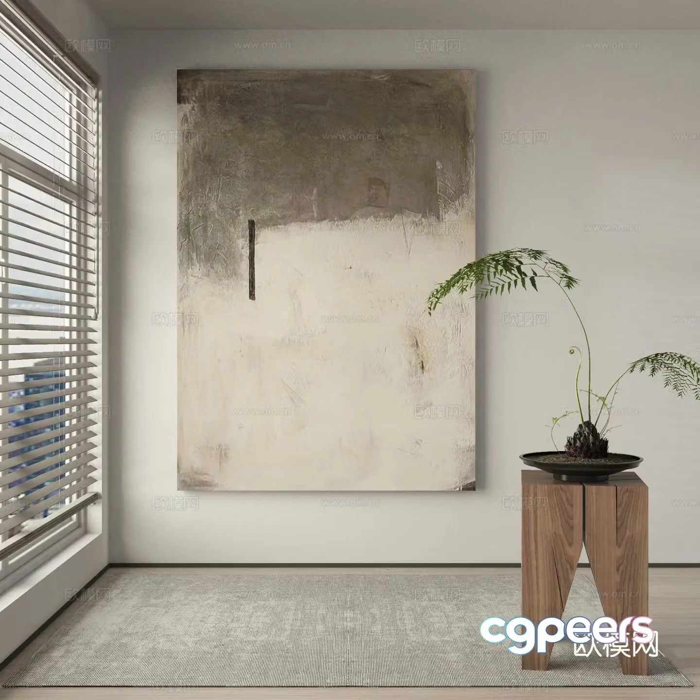 Wabi-sabi painting texture painting decorative painting hanging painting 3D model