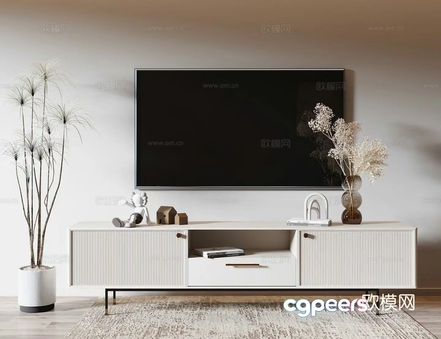 Creamy air TV cabinet 3d model