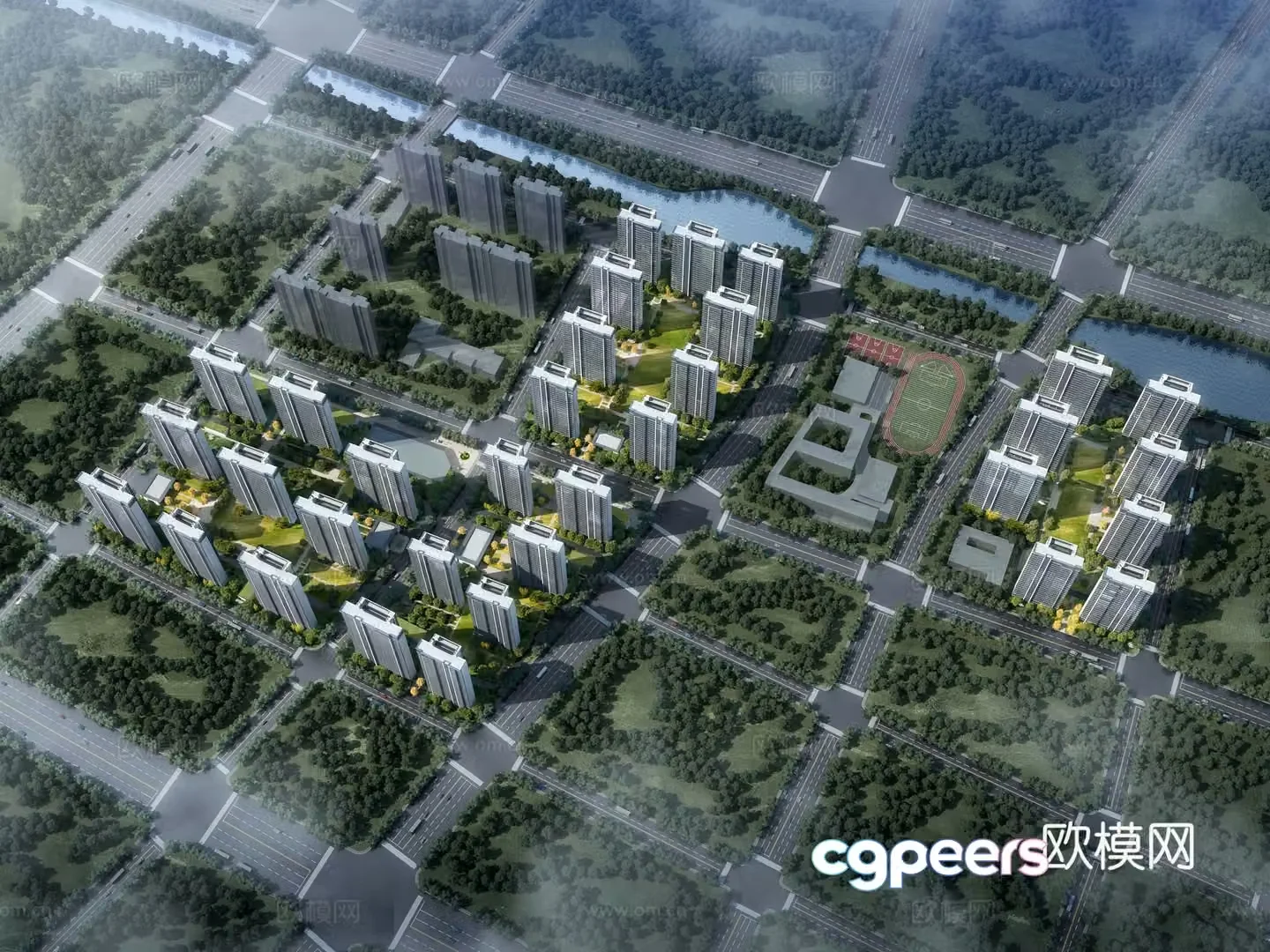 House bird’s eye -catching 3D model