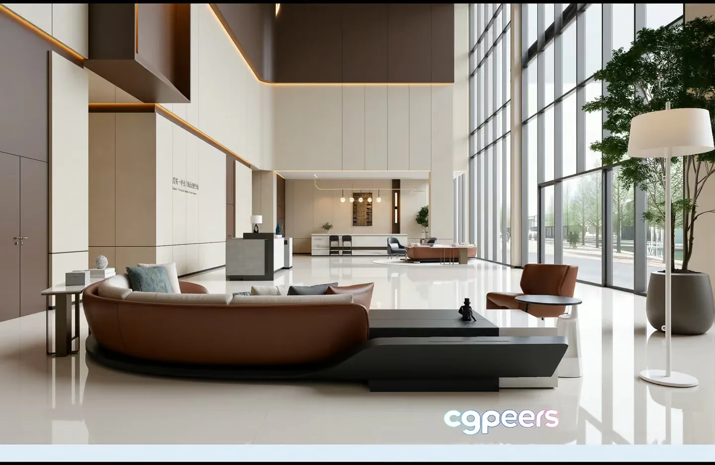 Modern Office Space 3D Model – 7595 – VRAY Render