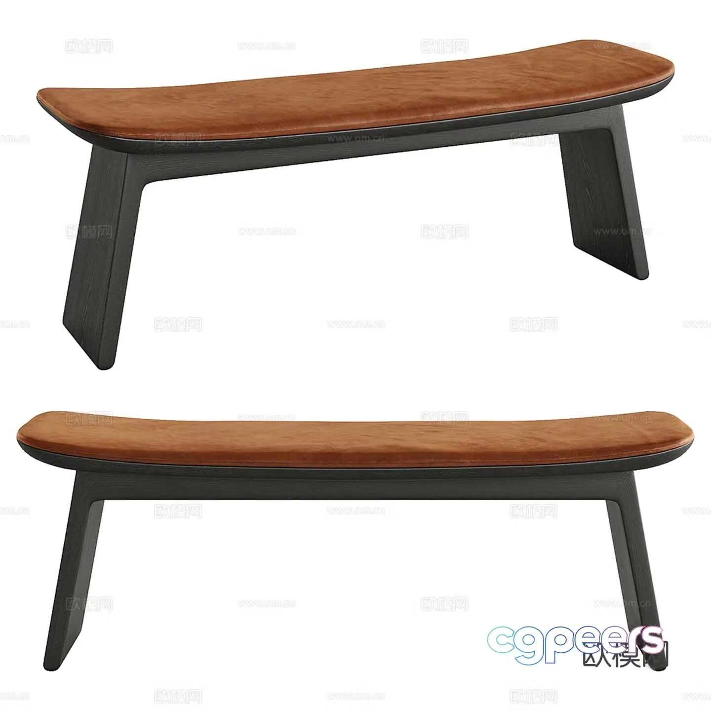 Modern footrest sofa stool 3d model