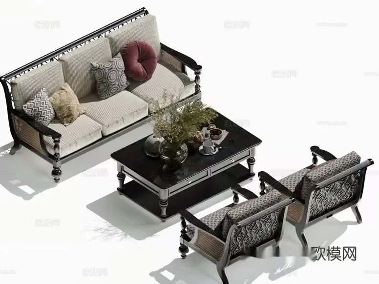Modern Living Room 3D Model – 3648 – CORONA Render