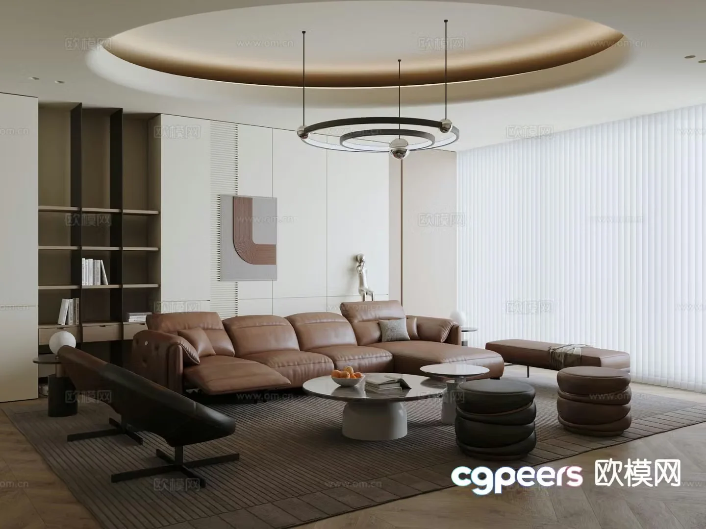 Italian style modular sofa corner sofa 3d model
