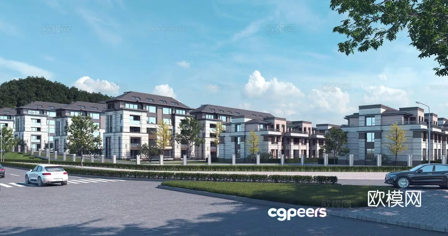 Modern villa Modern Chinese -style House New Chinese -style Villa 3D Model