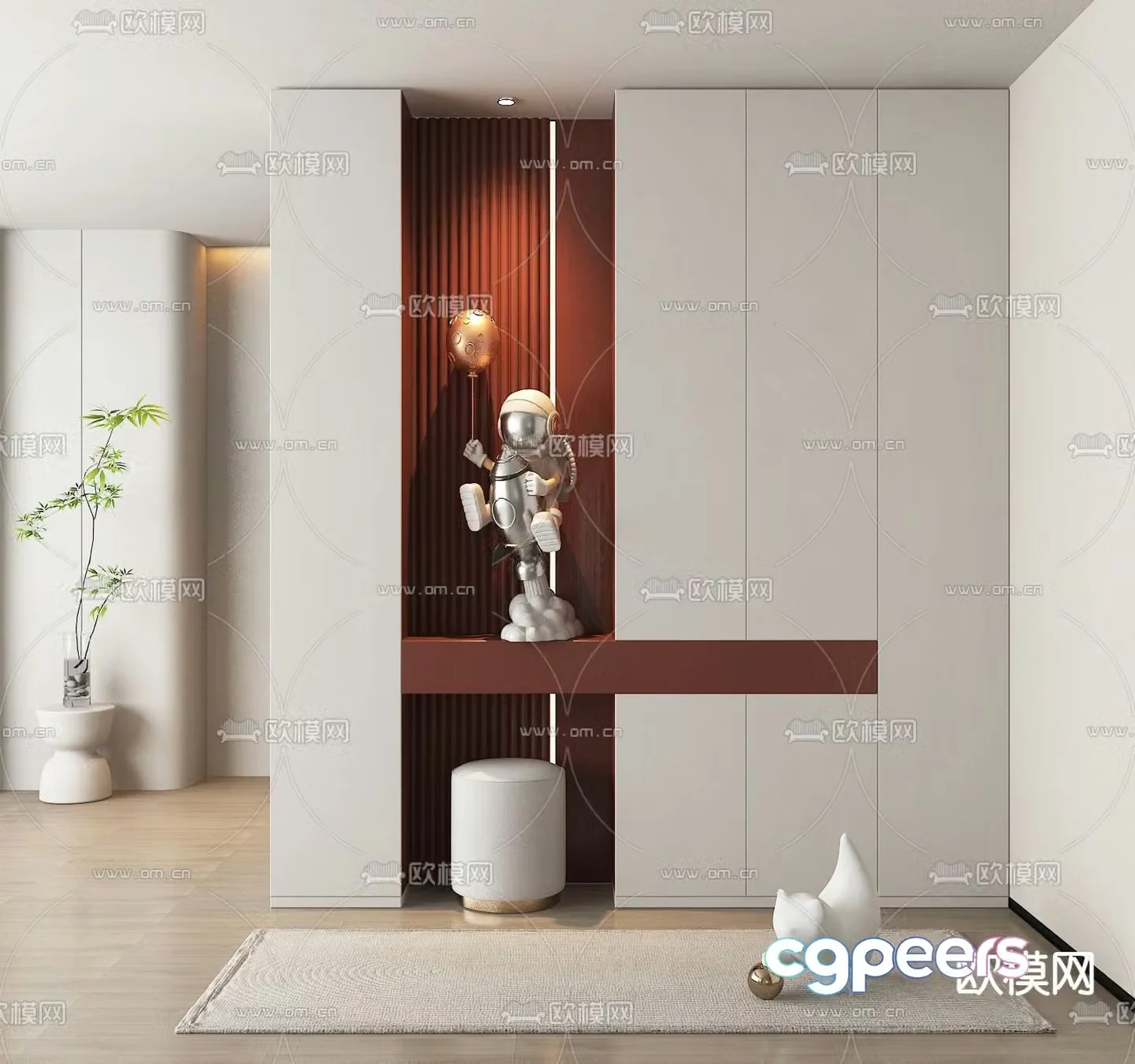 Entrance shoe cabinet 3D model