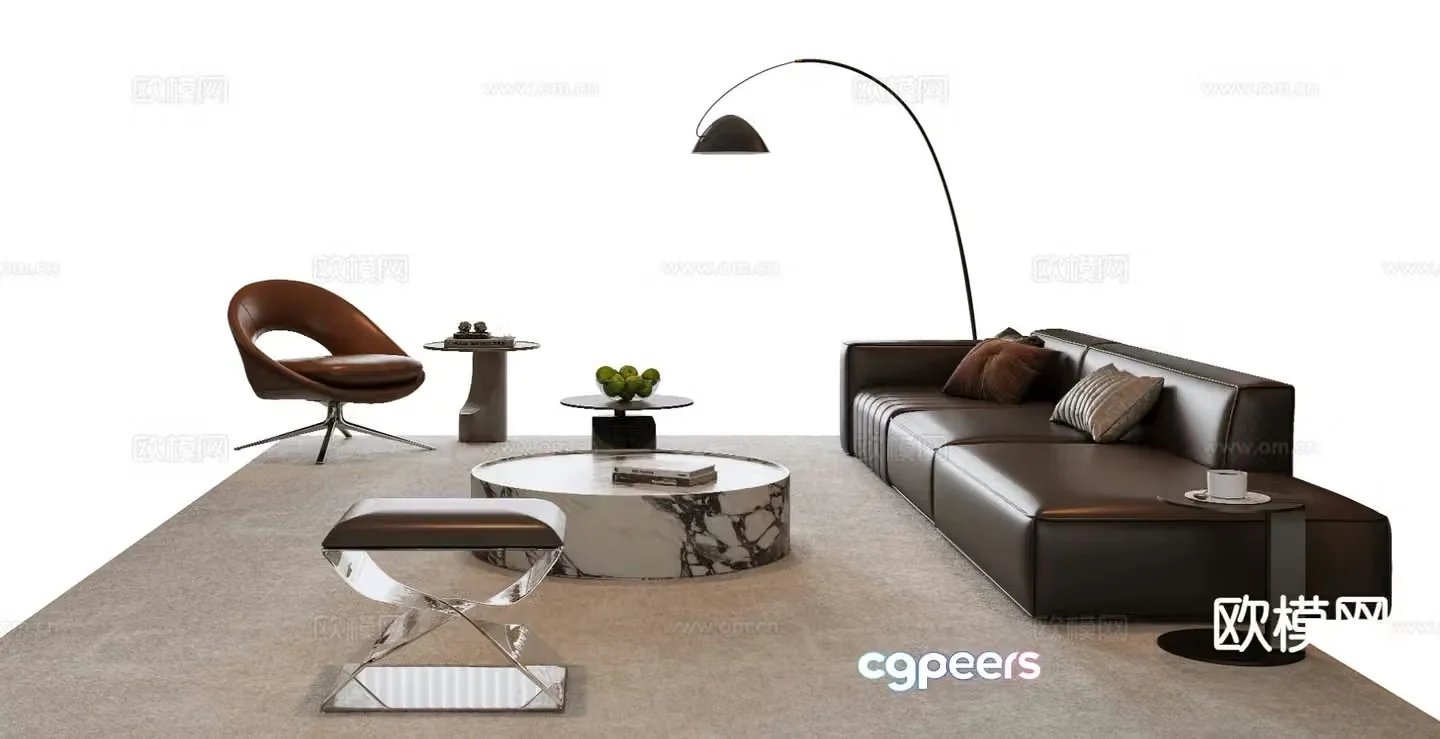 Italian sectional sofa 3d model