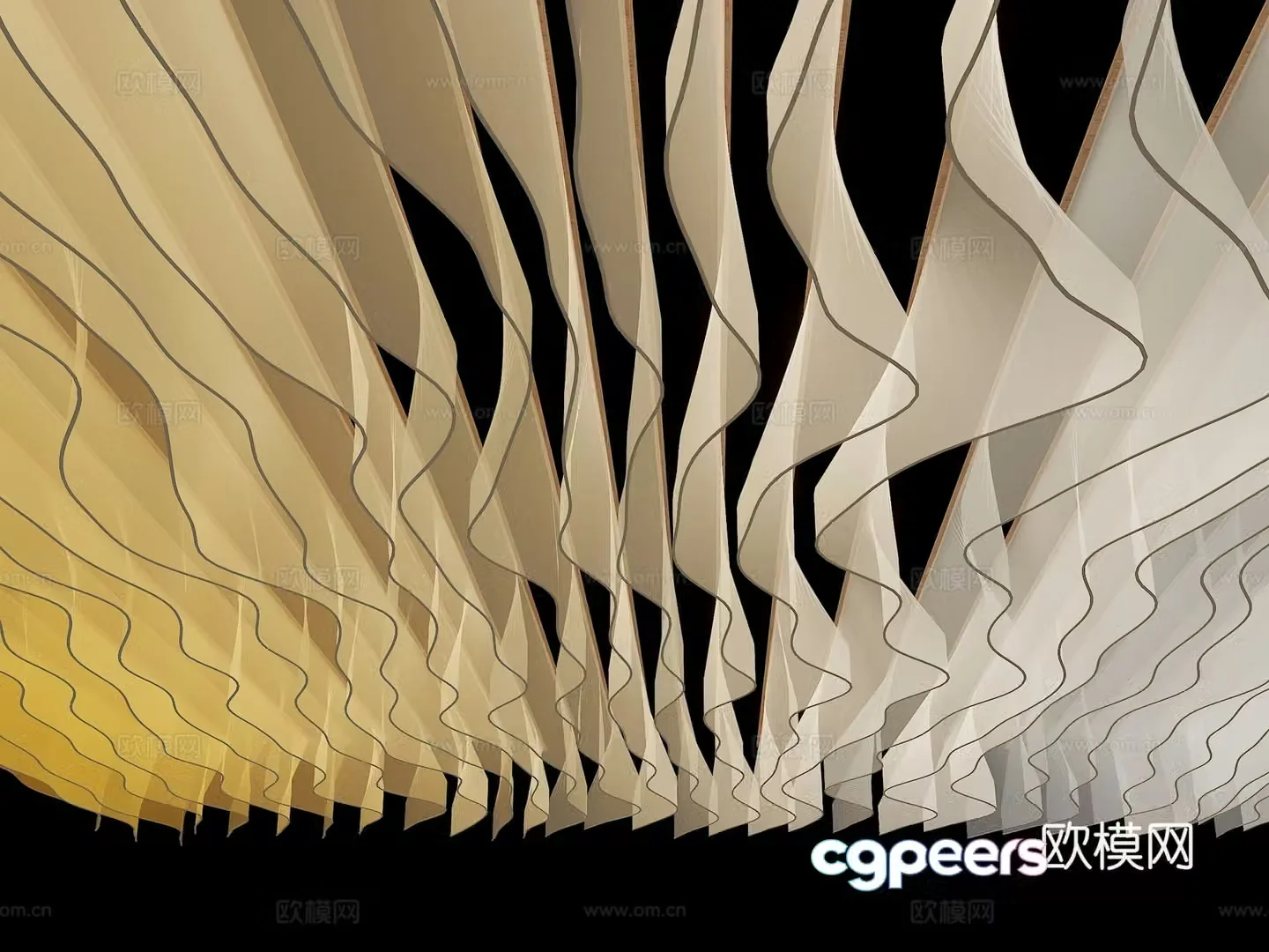 Special-shaped ceiling grille ceiling decorative ceiling 3D model