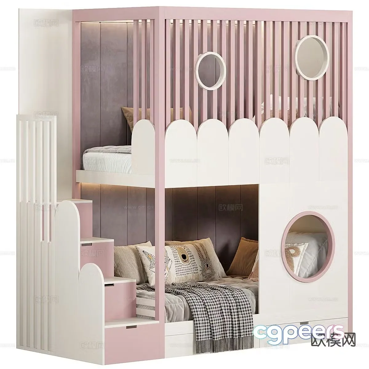 Children’s bed bunk bed bunk bed 3d model