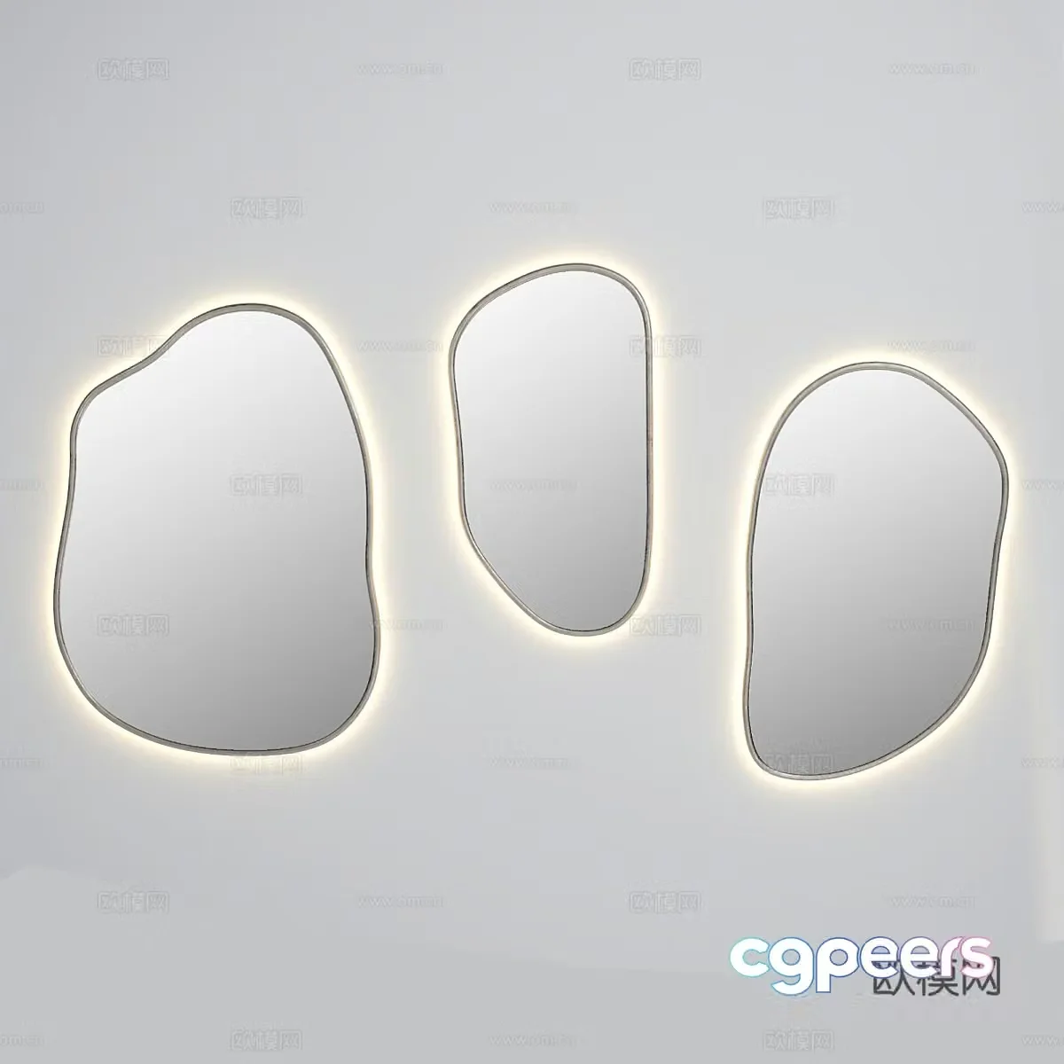 Modern mirror Decorative mirror Modeling mirror 3d model
