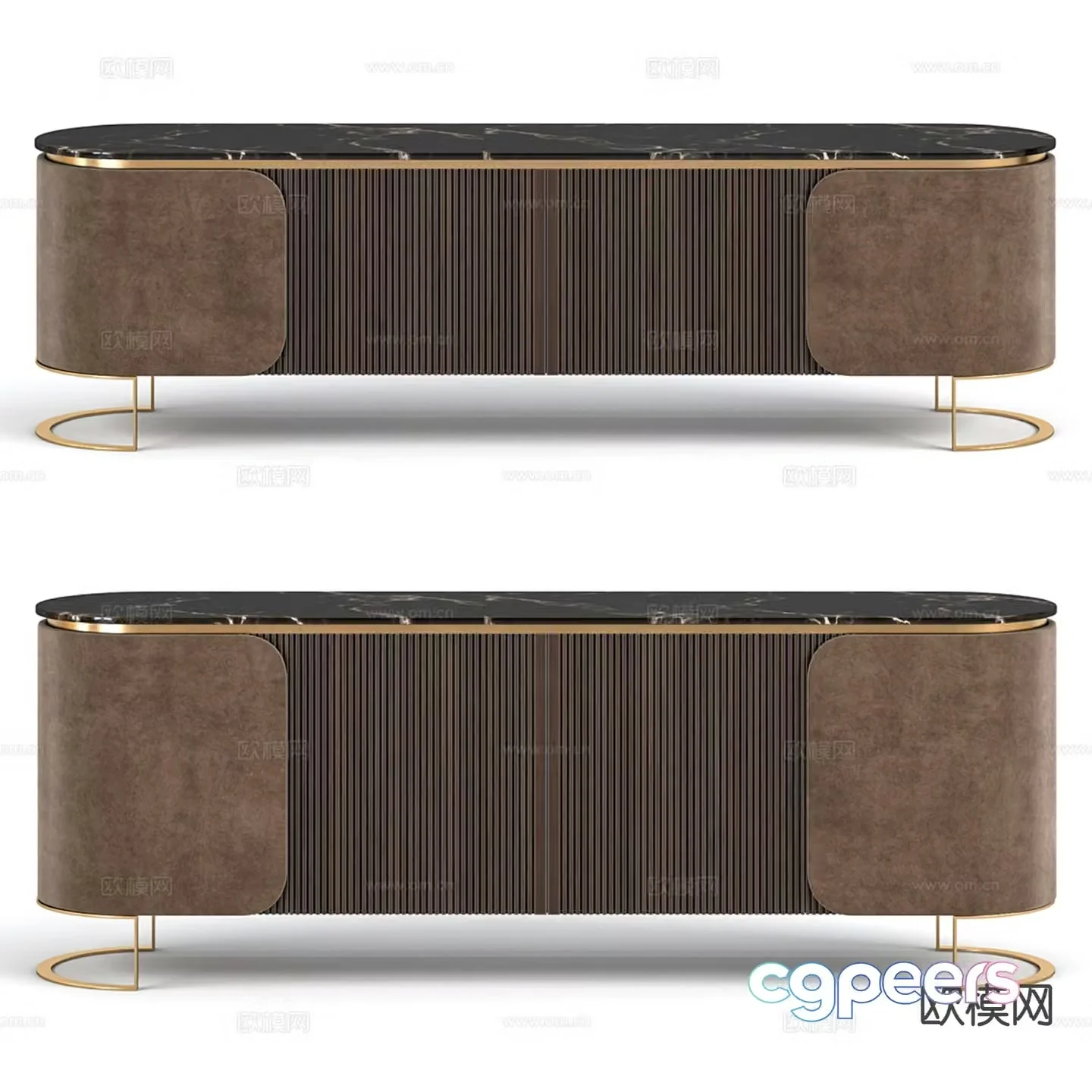 Light luxury TV cabinet low cabinet 3D model