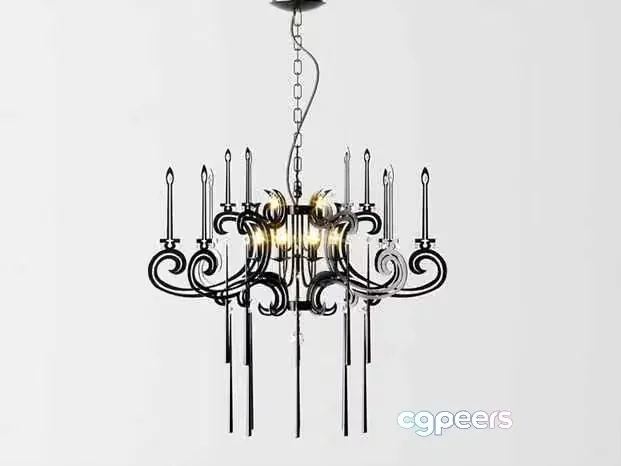 Gold Light Fixture 3D Model – 9939 – CORONA Render
