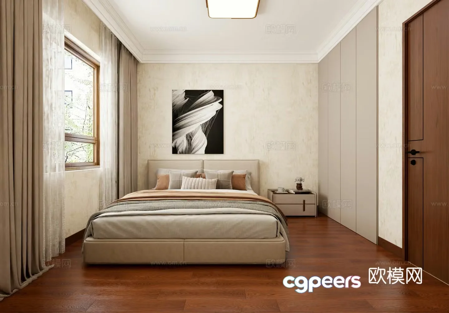 New Chinese bedroom 3D model
