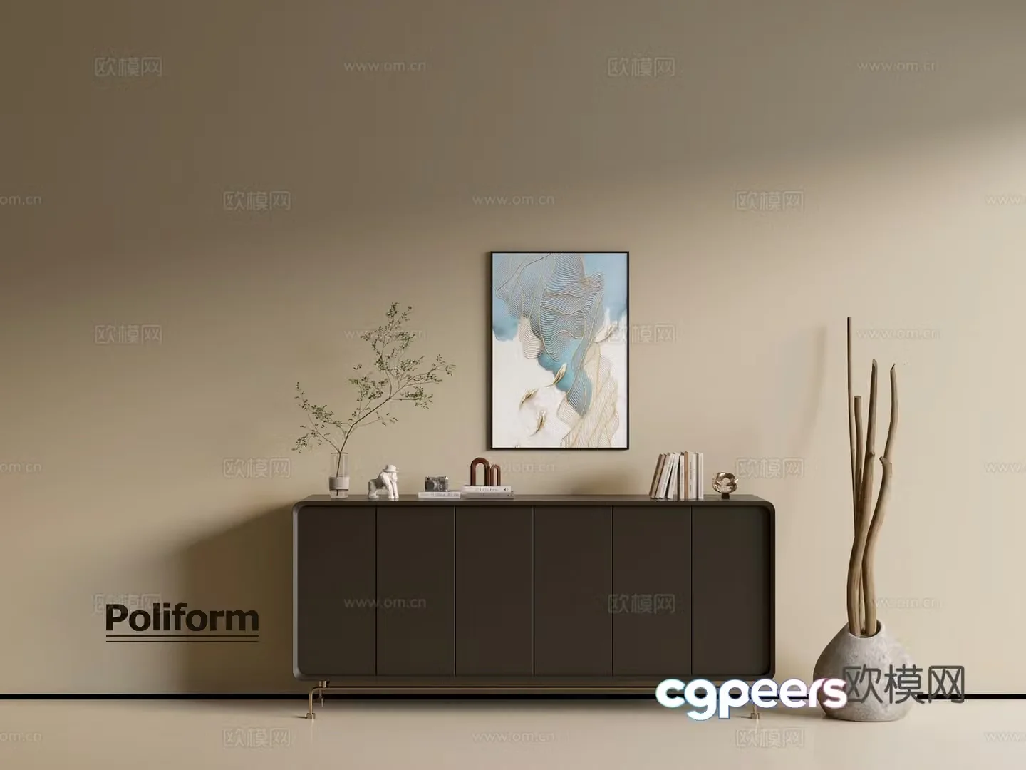 Modern wood grain cabinet ins wind minimalist wind cabinet whole cabinet sideboard balcony cabinet storage 3D model