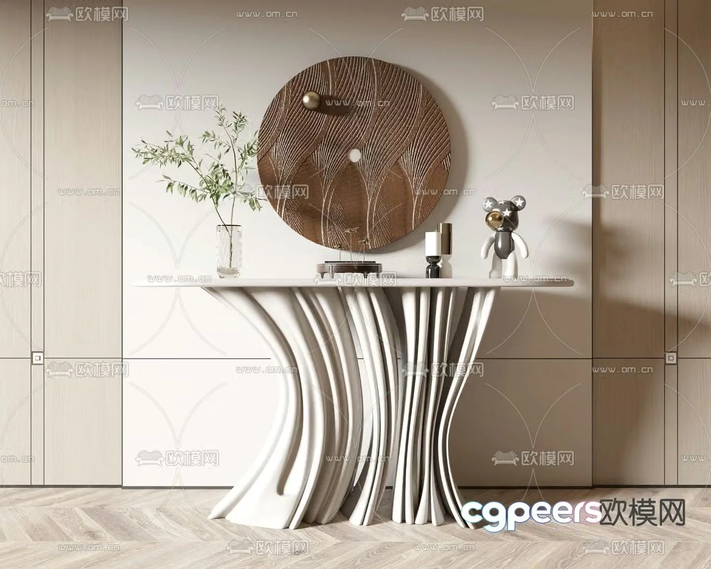 Creative end view table 3D model