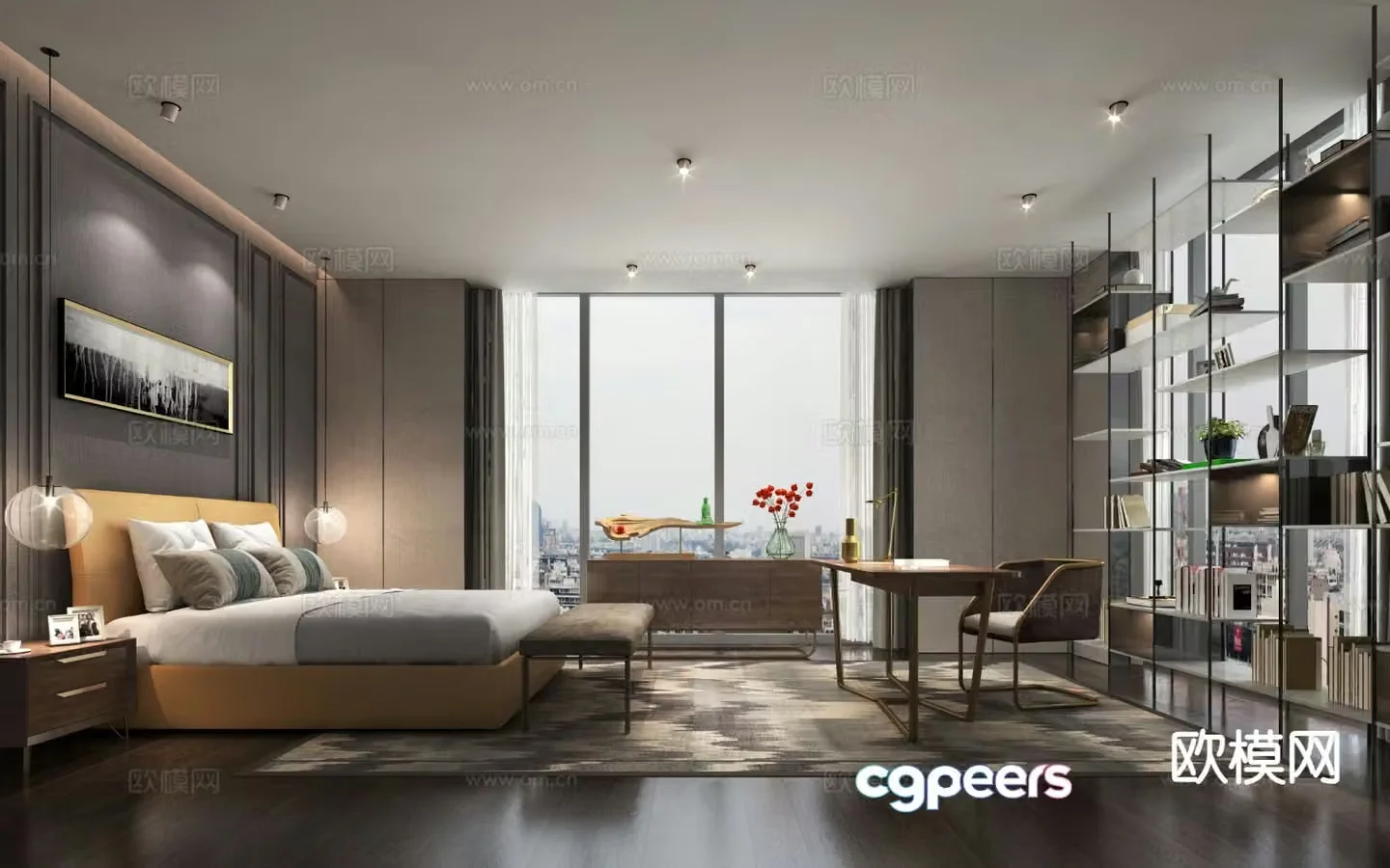 Modern bedroom master bedroom 3d model
