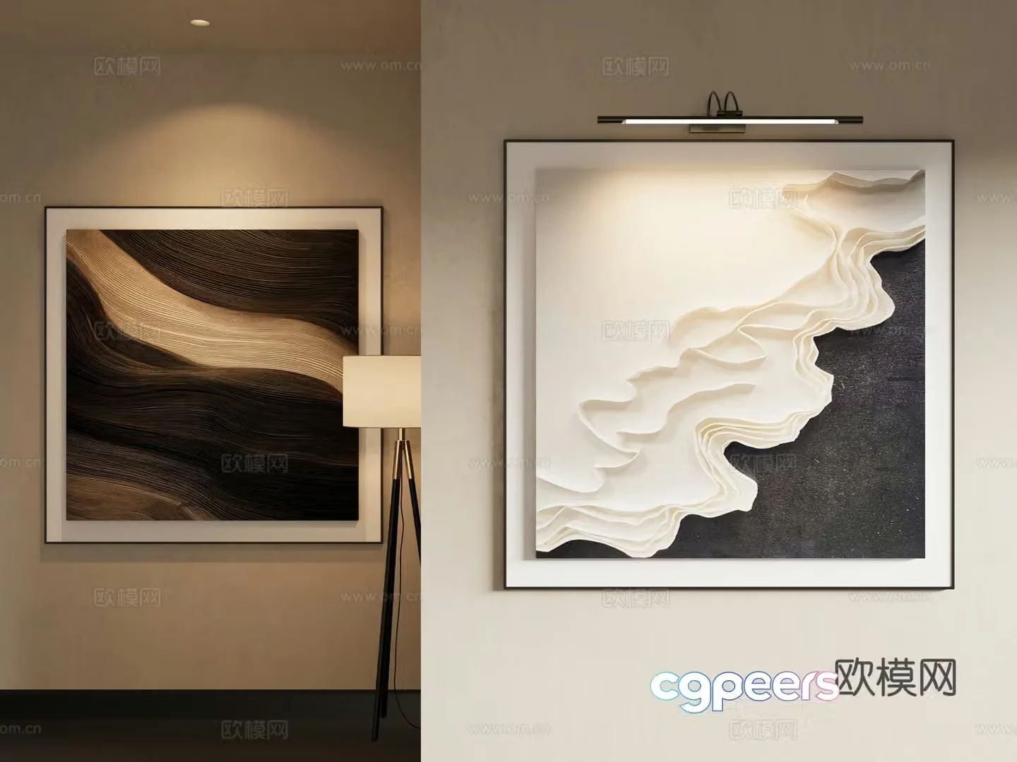 Modern Italian abstract hanging painting 3d model