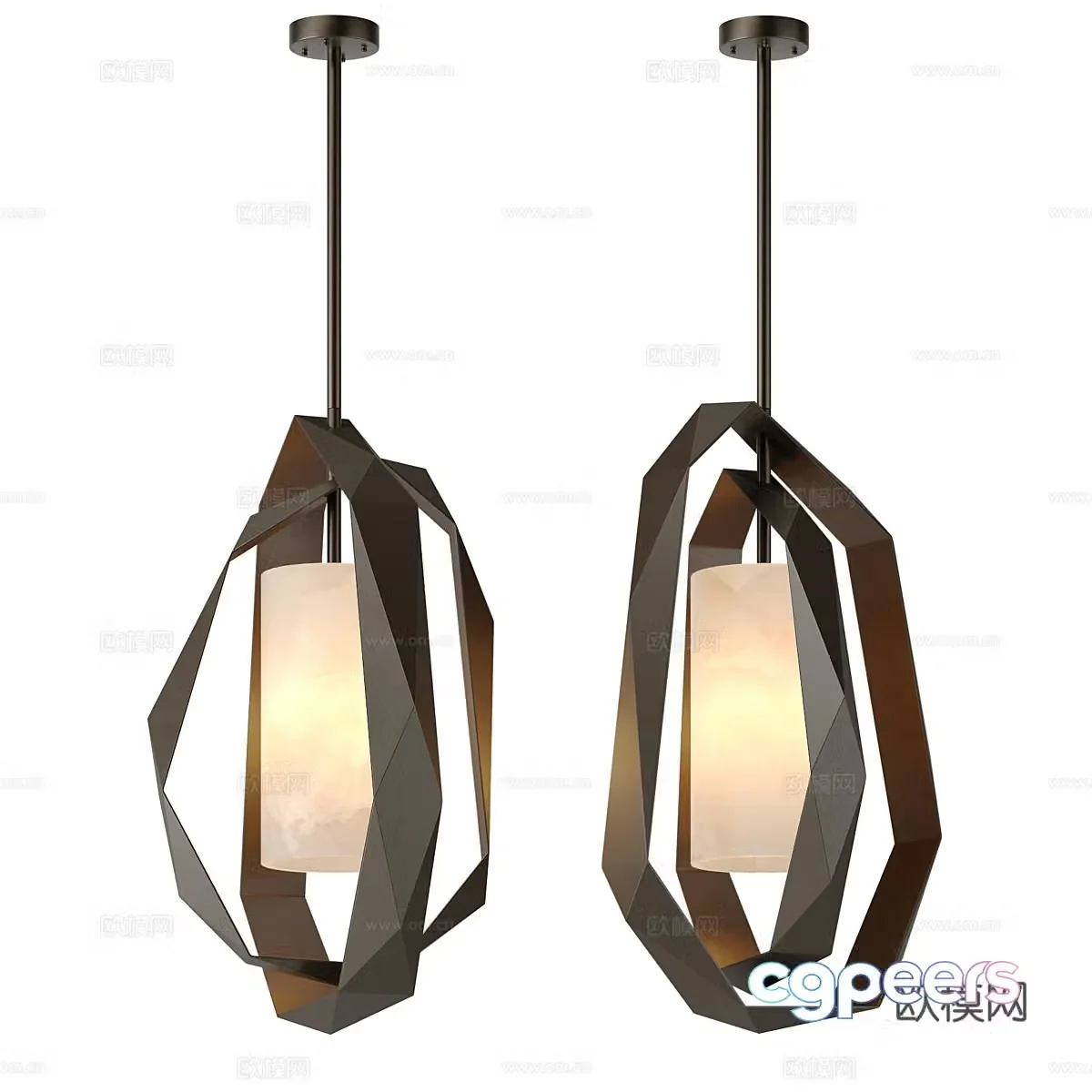 New Chinese style decorative chandelier 3D model
