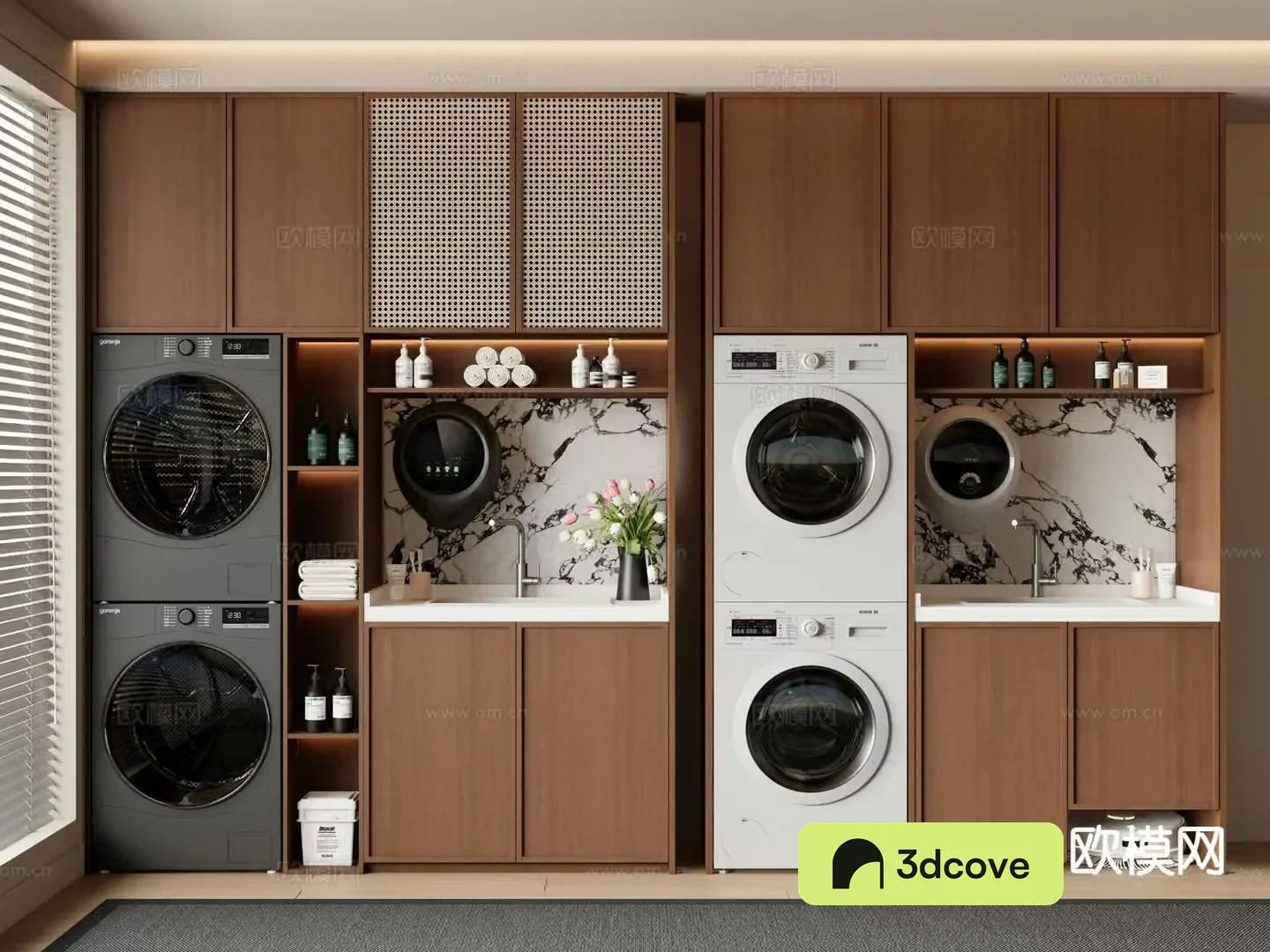 Medieval style balcony cabinet washing machine cabinet