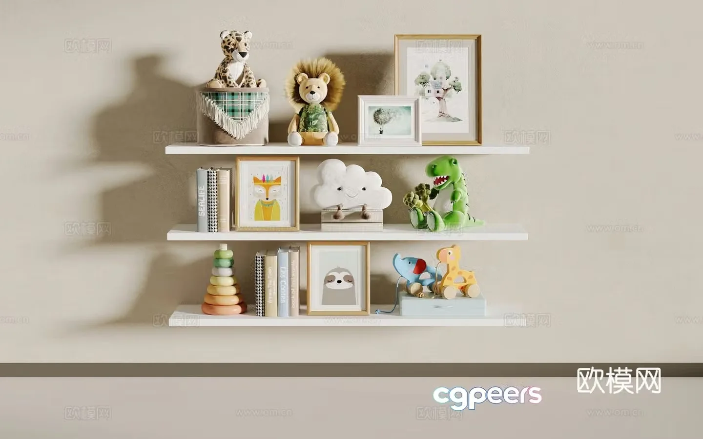 Children’s bookshelf 3d model
