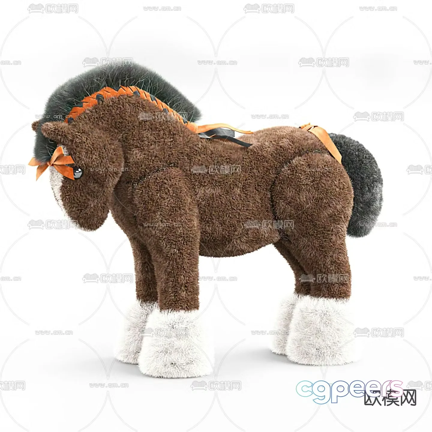 Modern children’s pony plush toy 3d model