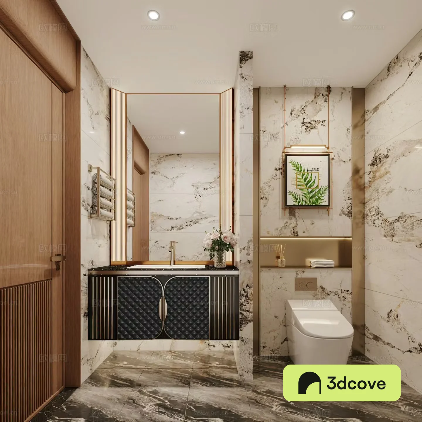 Light luxury club bathroom