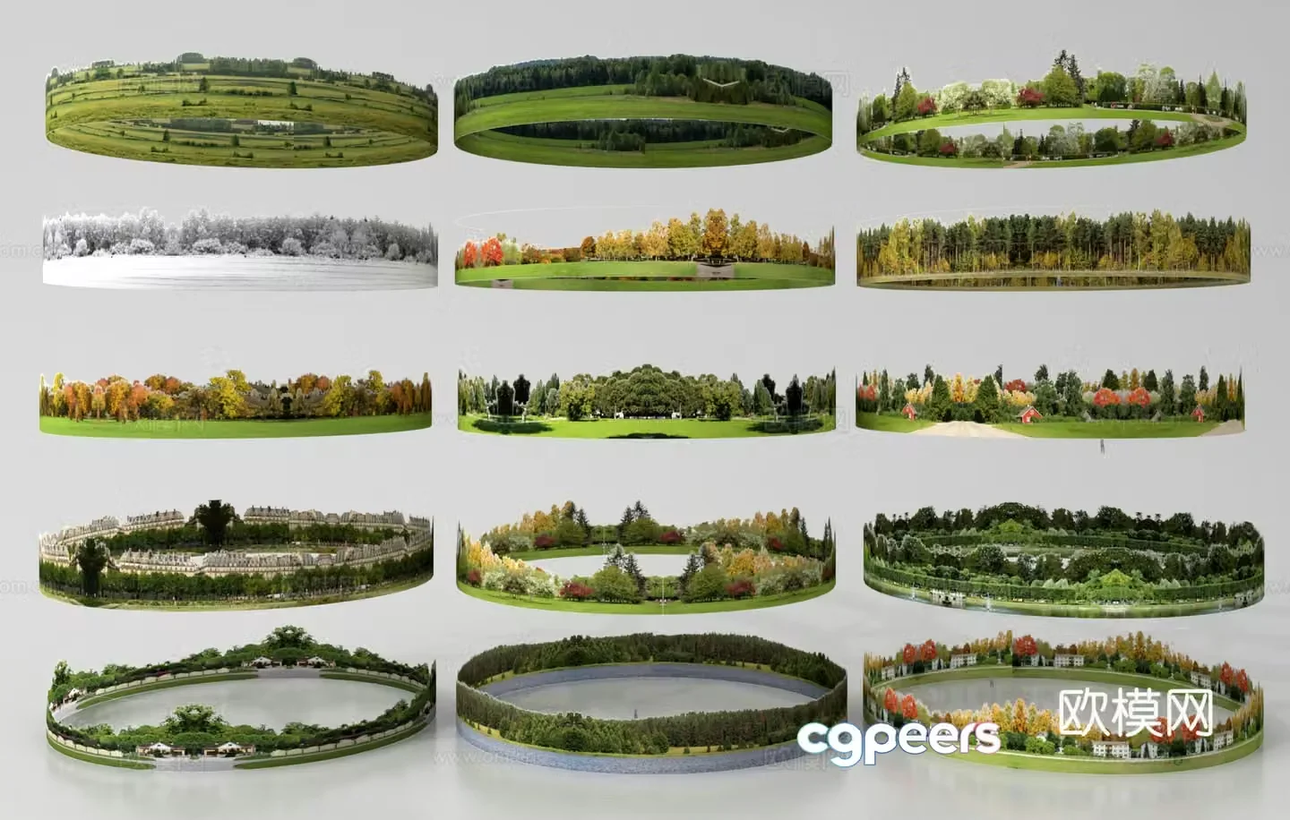 Surround background City background Green plant background Forest exterior 3d model