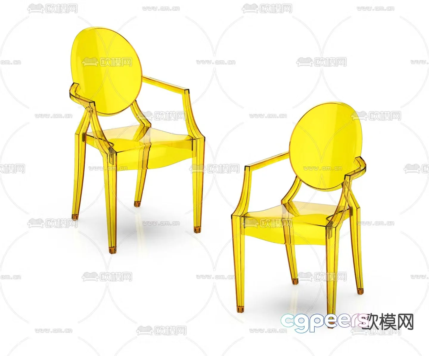Modern children’s plastic side chair 3d model