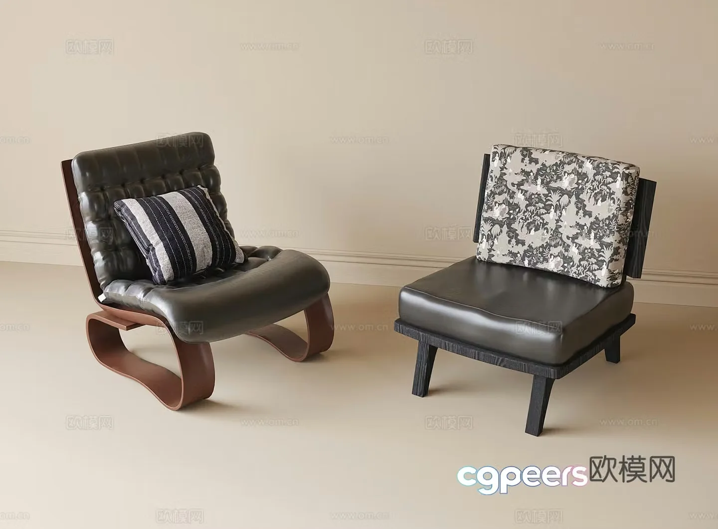 French casual chair sofa chair 3D model