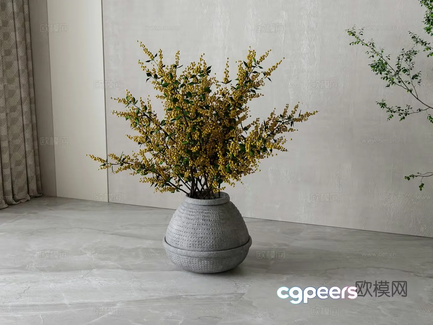 Wabivore vase flower art flower arrangement 3d model