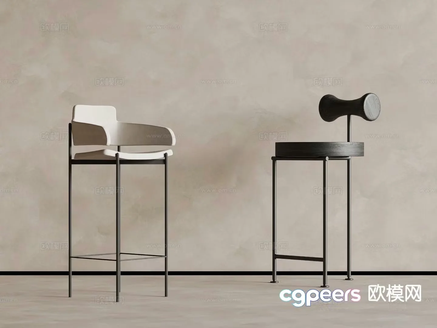 Modern bar stool bar stool high stool 3d model