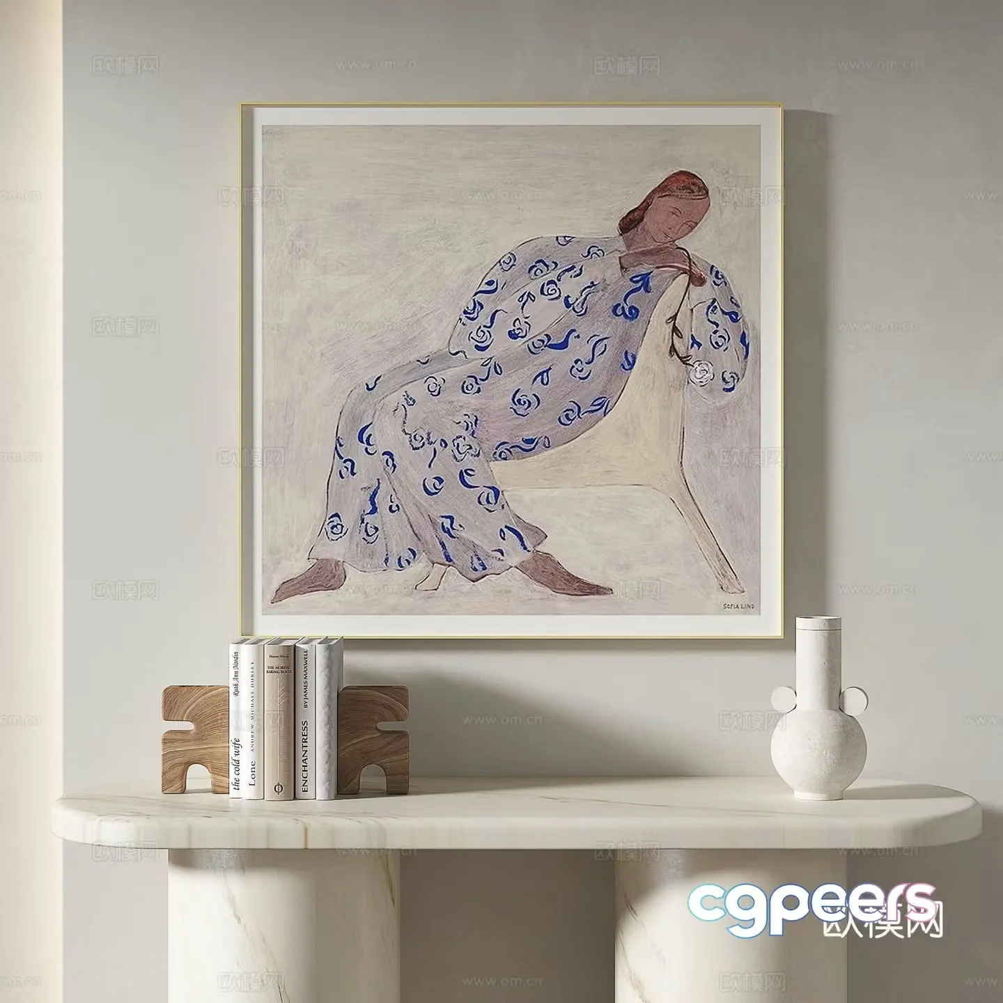Decorative painting portrait painting hanging painting 3D model