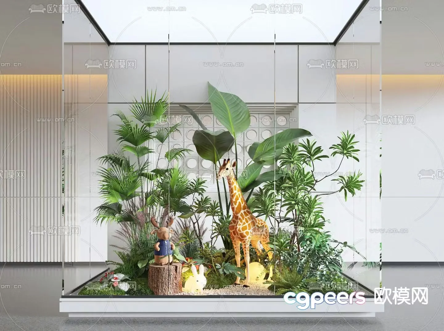 Modern indoor landscape plant landscaping 3d model