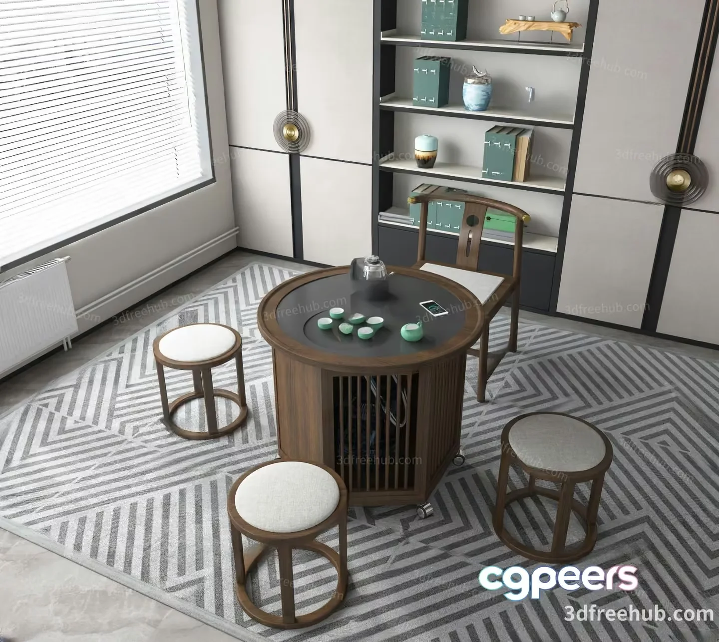 Modern Living Room 3D Model – 21804 – VRAY Render