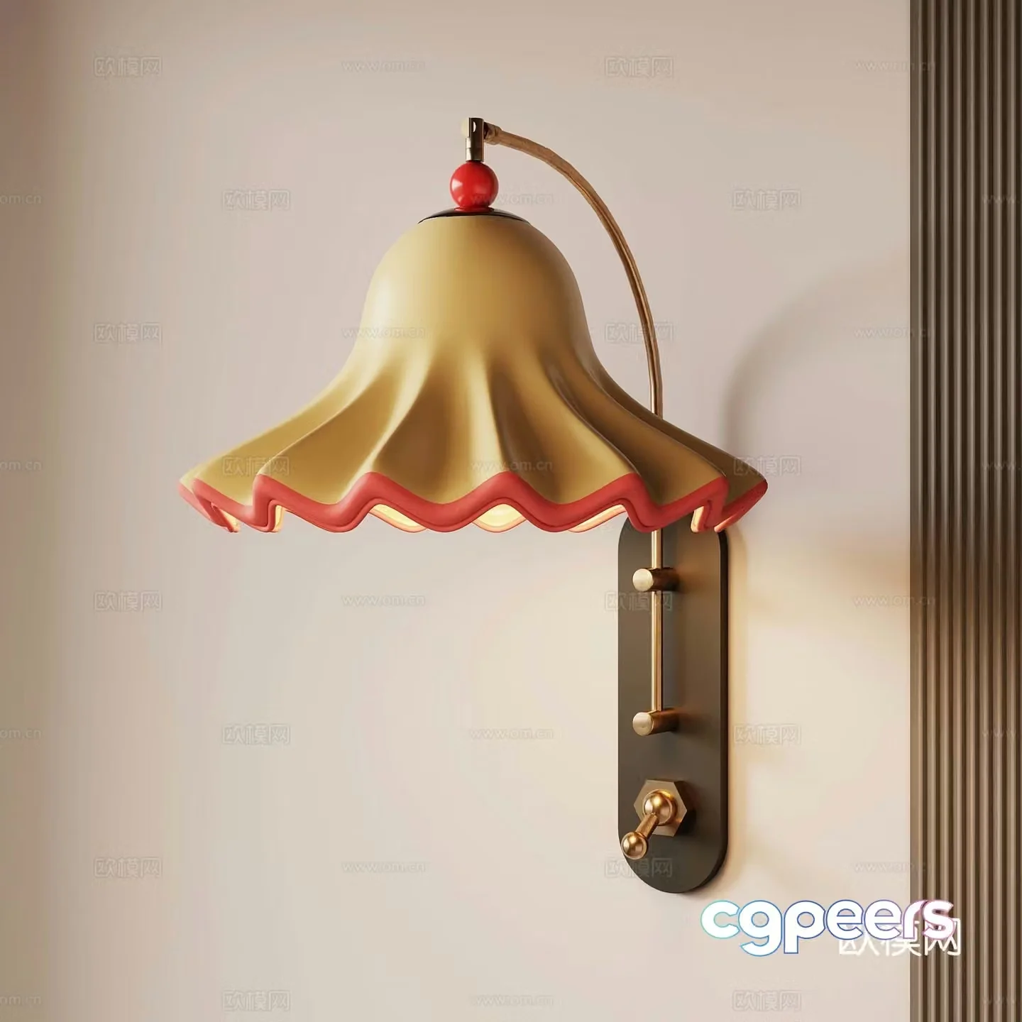 French Creamy Wall Light Modern Wall Light Creative Wall Light 3D Model
