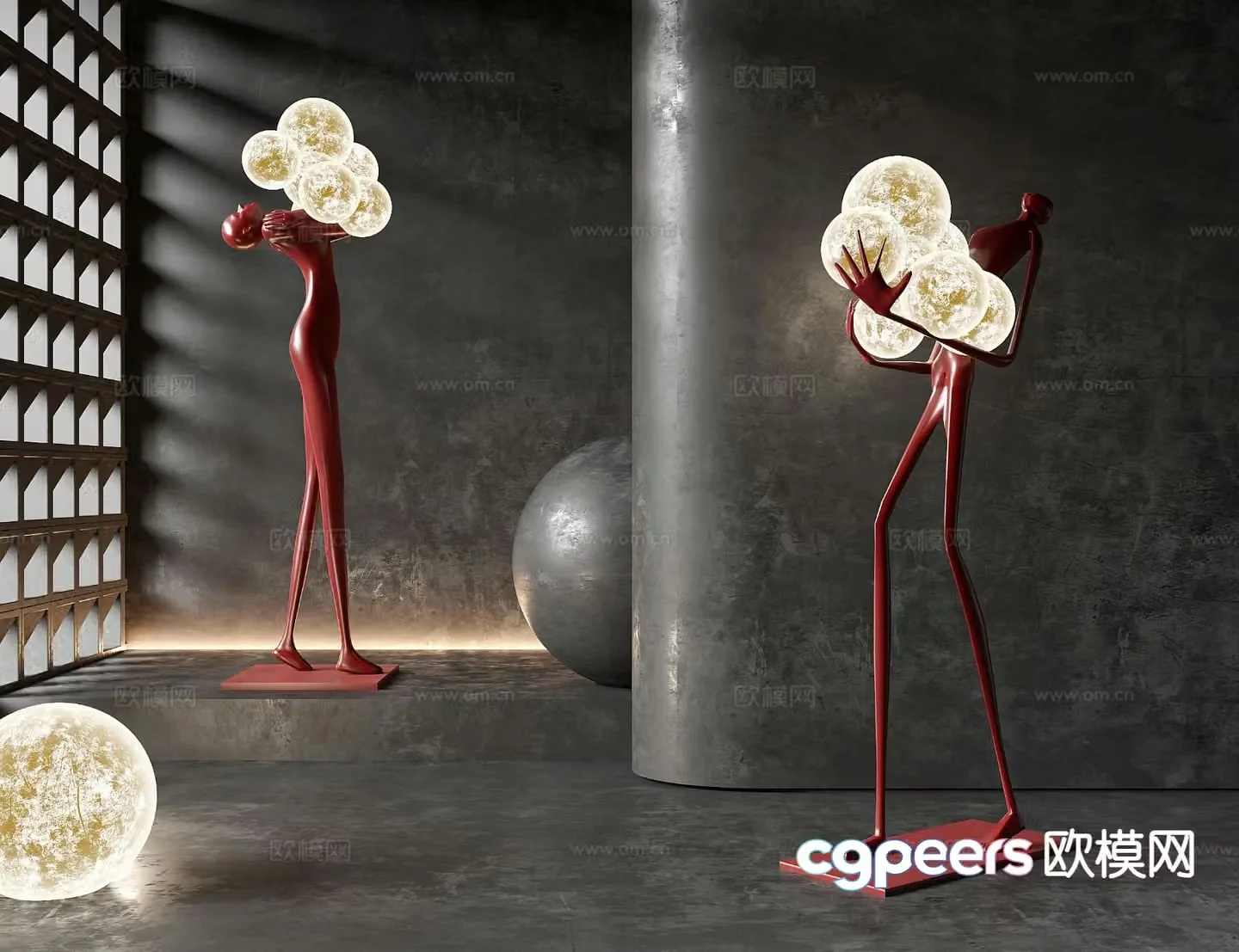 Figure floor lamp Figure sculpture lamp 3d model