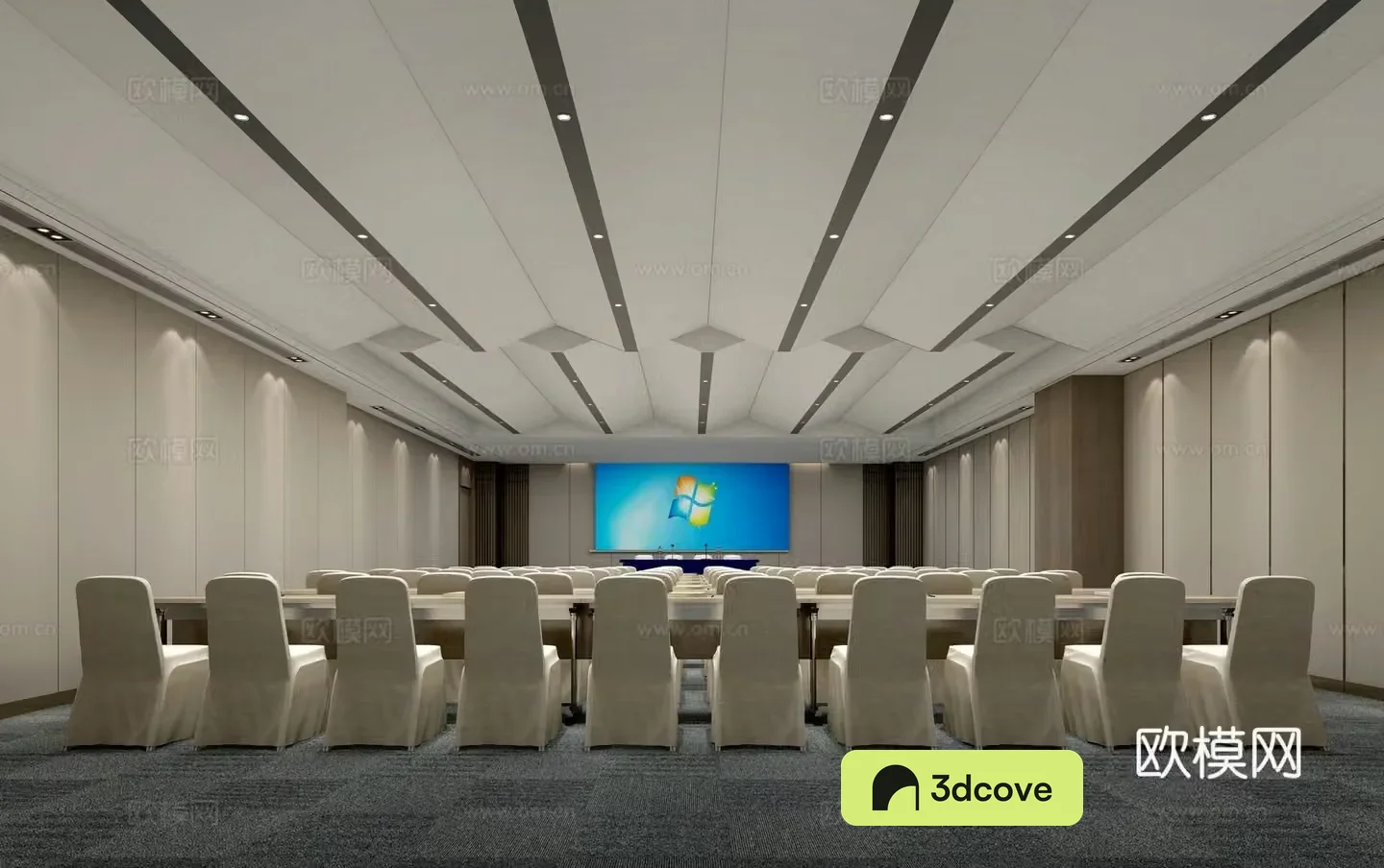 Modern hotel banquet hall lecture hall conference room