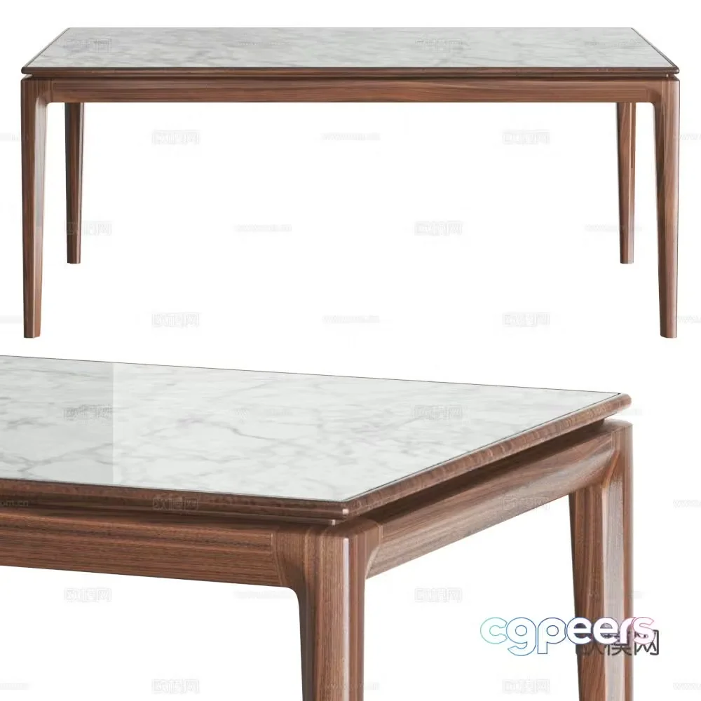 Nordic dining table large table 3D model