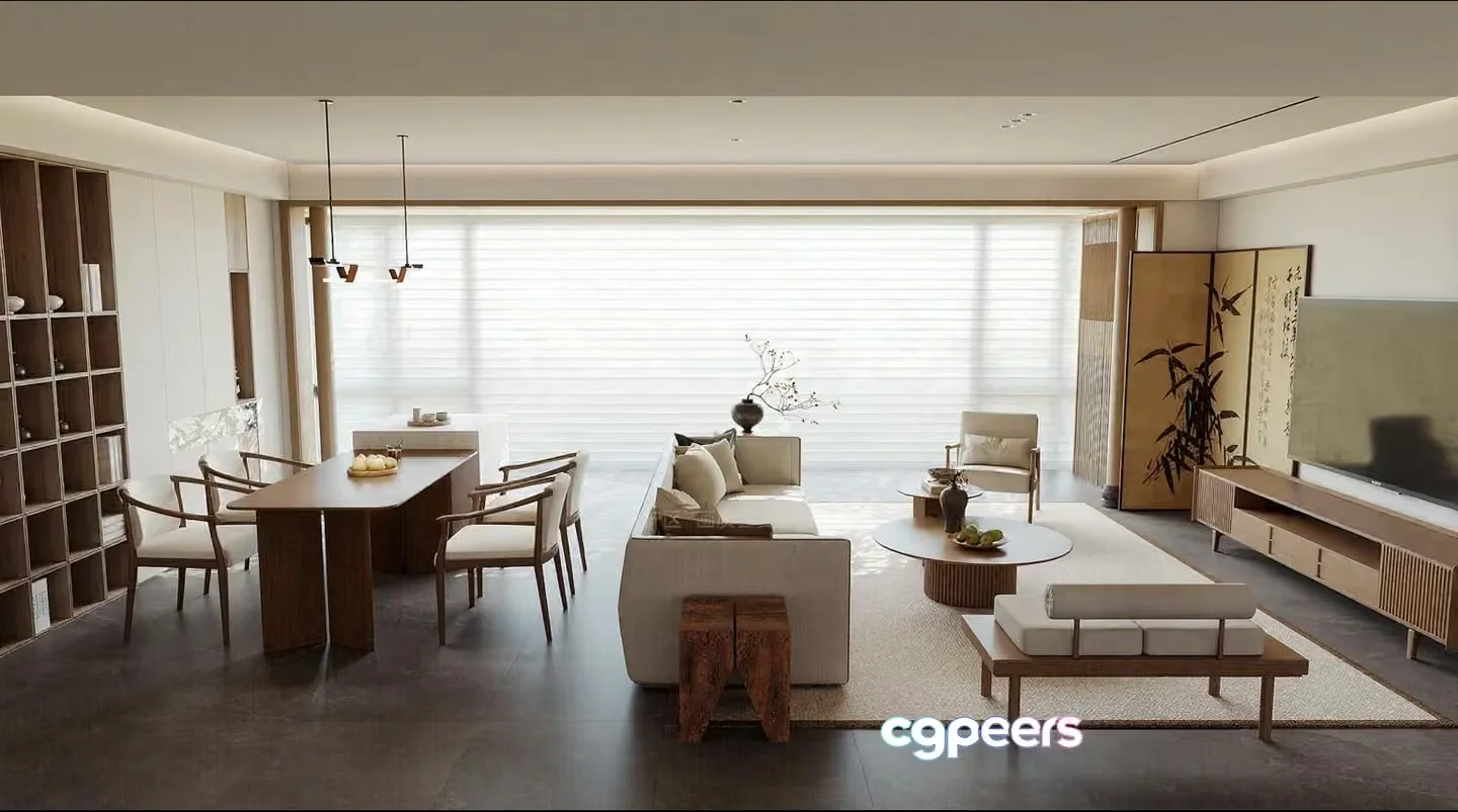 Modern Living Room 3D Model – 5062 – VRAY Render