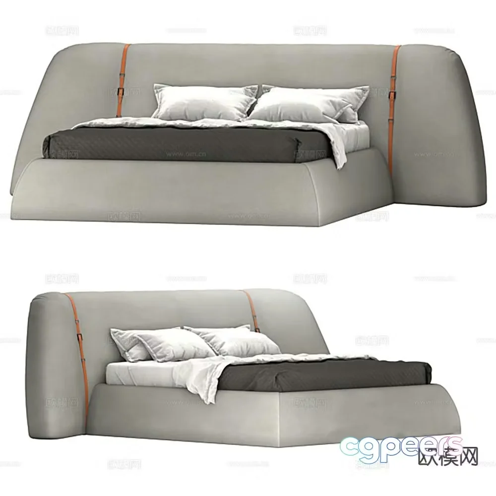 Modern double bed 3d model