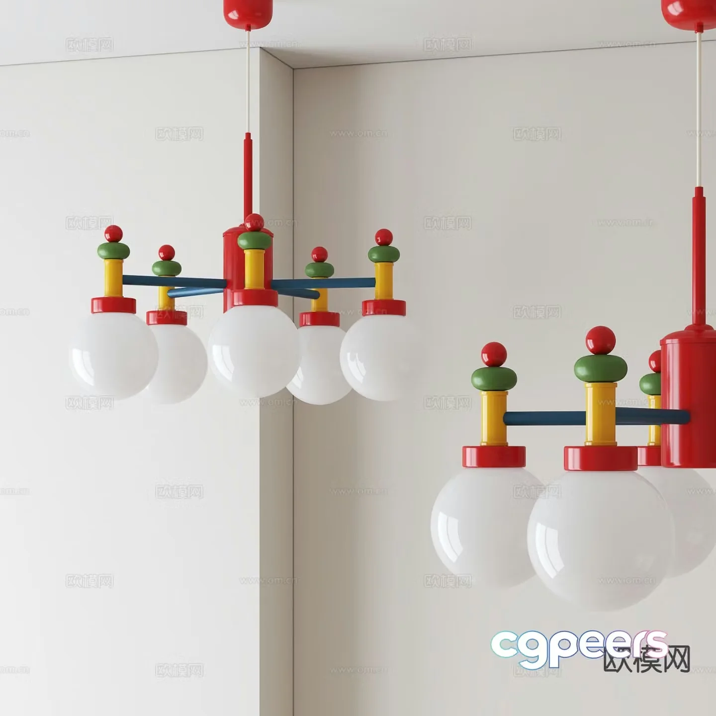 Dopamine chandelier colorful chandelier 3d model