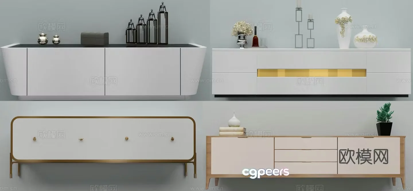 Modern TV cabinet combination 3D model