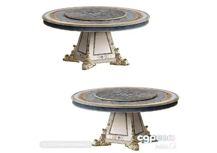 A Pair Of Round Tables 3D Model – 5447 – VRAY Render