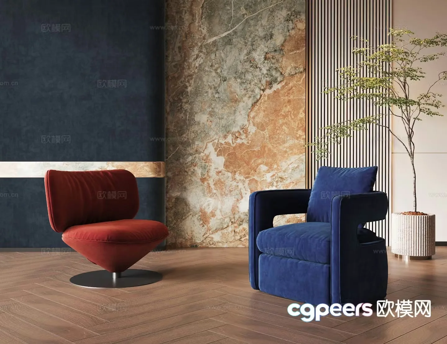 Modern single sofa 3d model