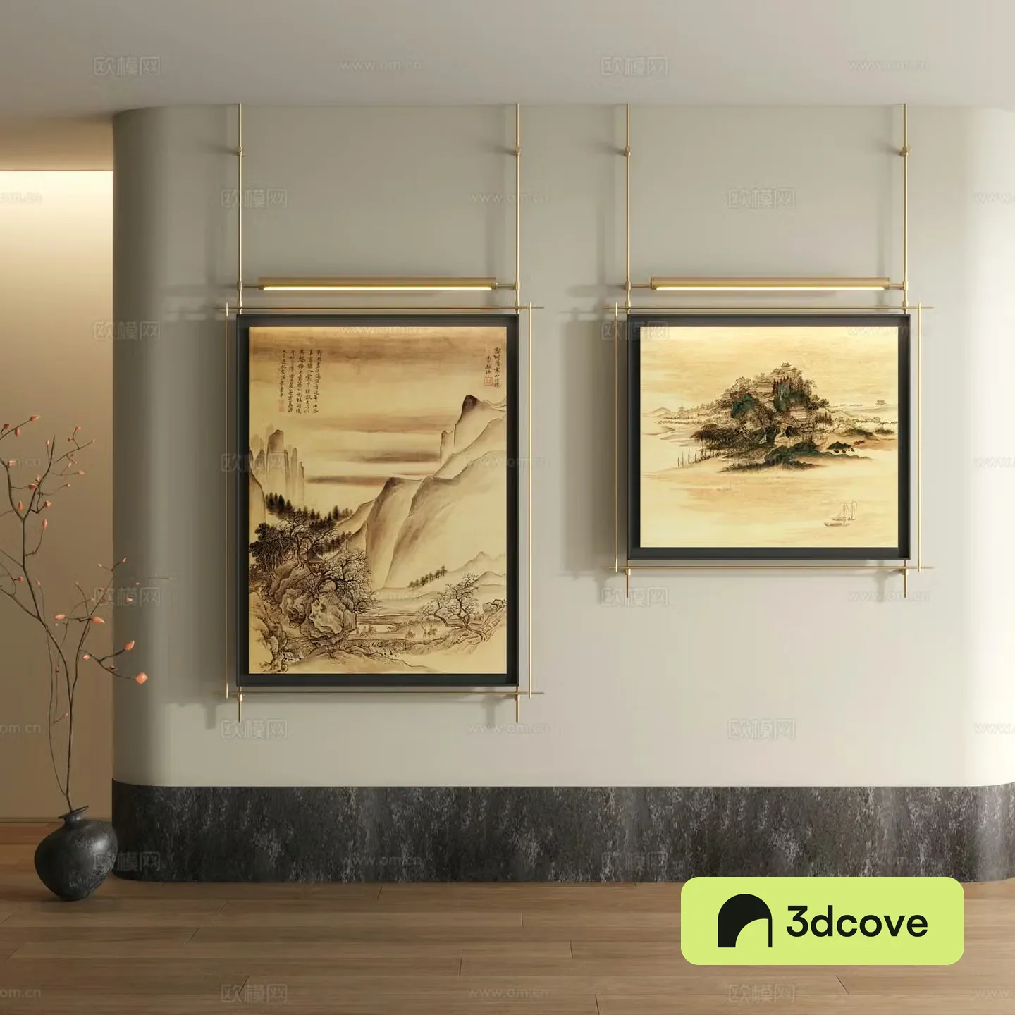 Song style decorative painting New Chinese style landscape painting