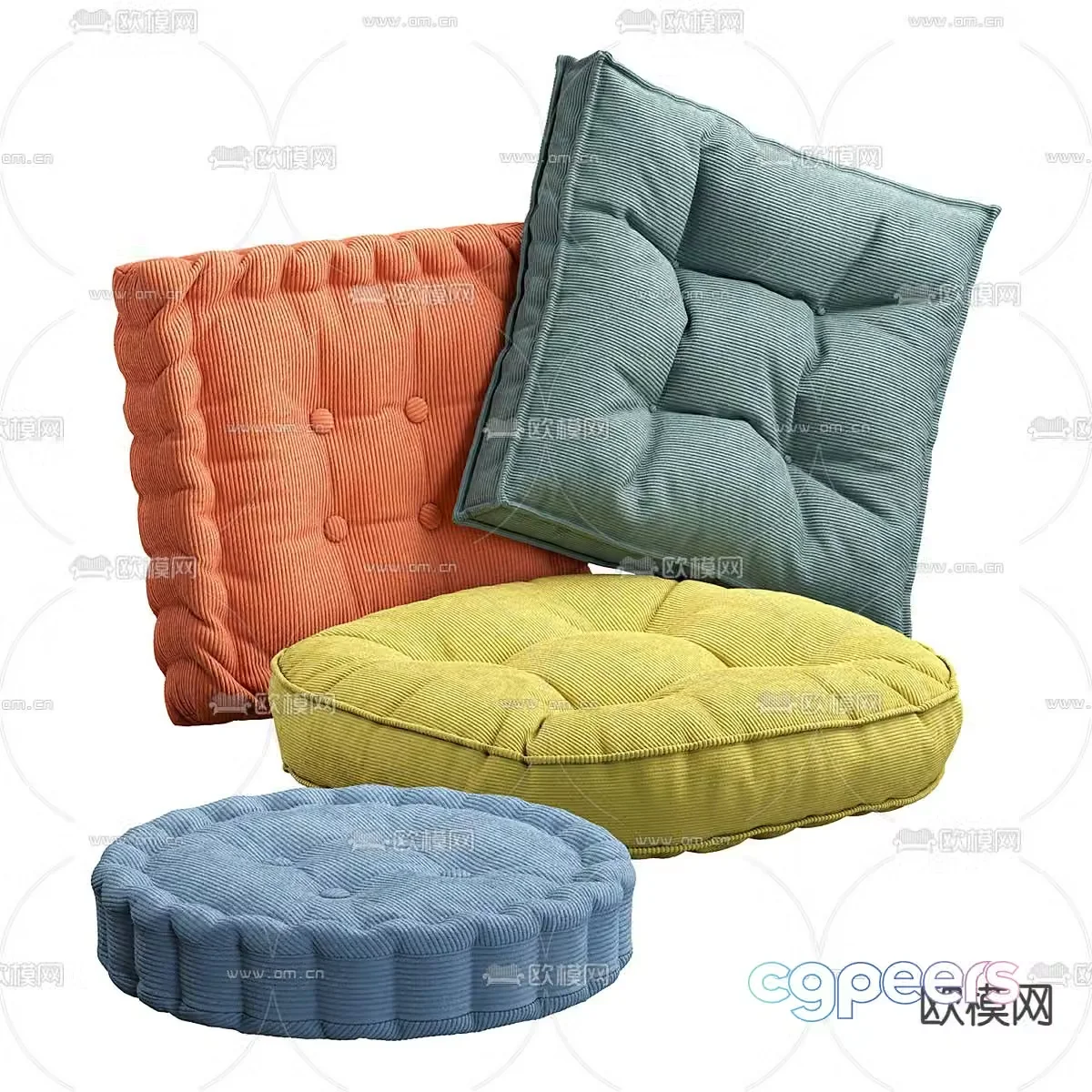 Square cushion round cushion cushion floor cushion 3d model
