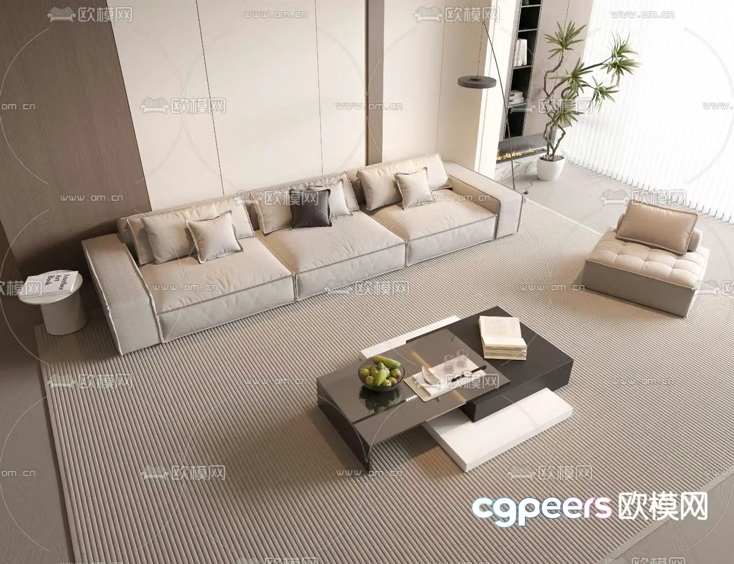 Modern sectional sofa 3d model