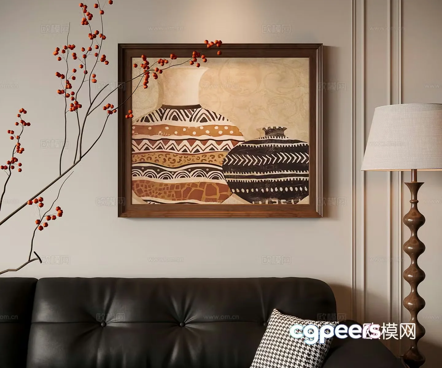 French medieval style decorative painting 3D model